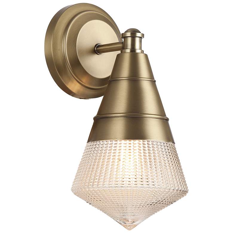 Image 1 Maxim Hargreaves 12" High Natural Aged Brass 1-Light Wall Sconce