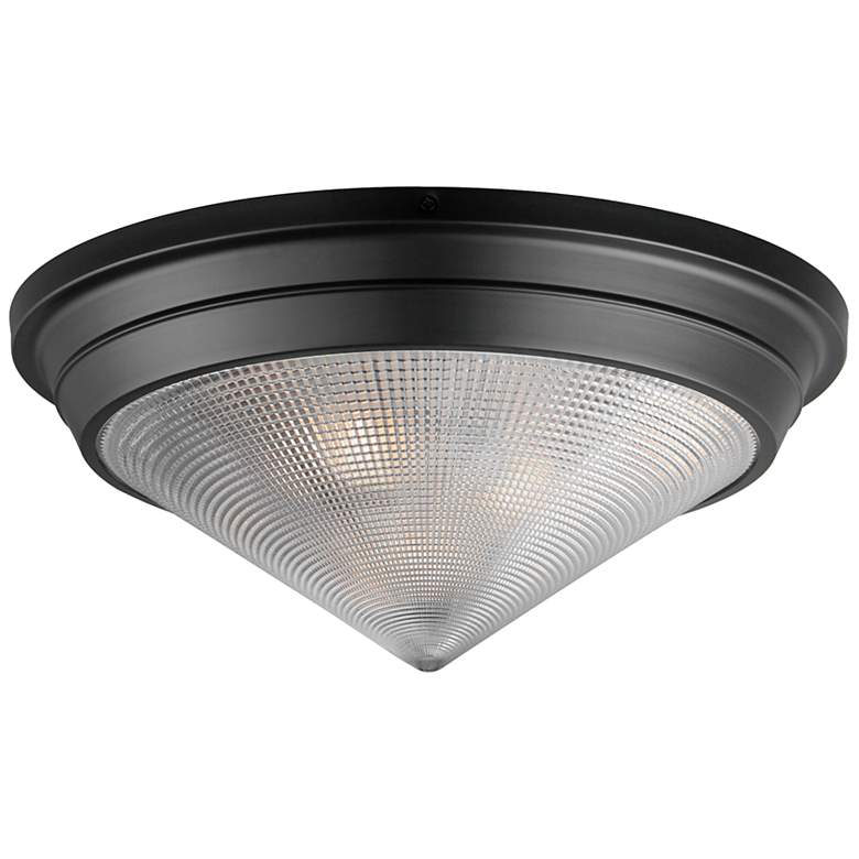 Image 1 Maxim Hargreaves 16 1/2" Wide Black 3-Light Flush Mount