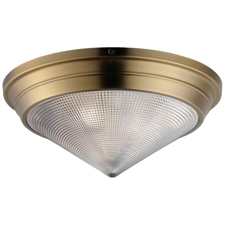 Image 1 Maxim Hargreaves 16 1/2" Wide Natural Aged Brass 3-Light Flush Mount