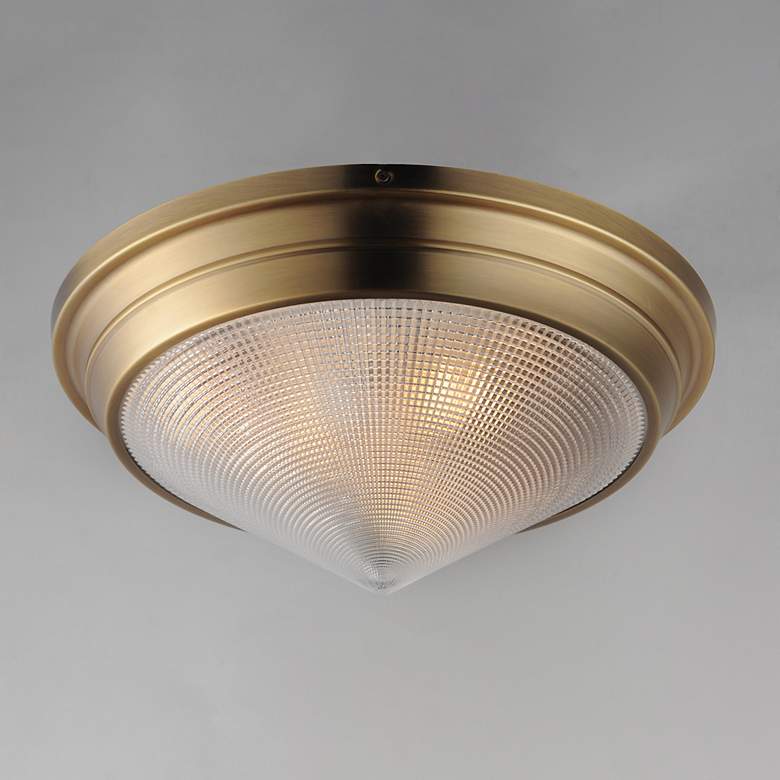 Image 3 Maxim Hargreaves 16 1/2" Wide Natural Aged Brass 3-Light Flush Mount more views