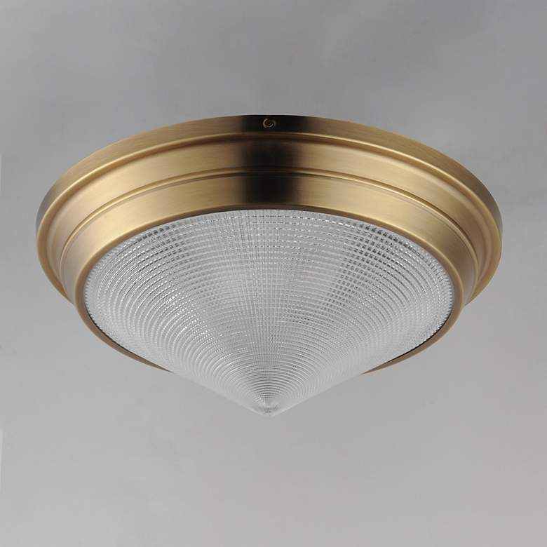 Image 4 Maxim Hargreaves 16 1/2" Wide Natural Aged Brass 3-Light Flush Mount more views