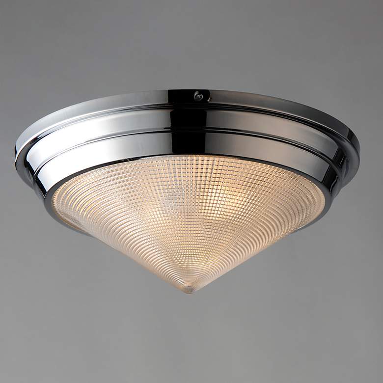 Image 3 Maxim Hargreaves 16 1/2" Wide Polished Nickel 3-Light Flush Mount more views