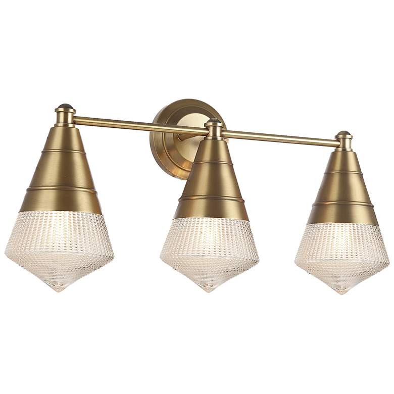 Image 1 Maxim Hargreaves 24" Wide Natural Aged Brass 3-Light Bath Vanity