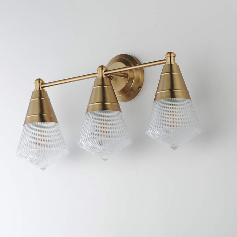 Image 2 Maxim Hargreaves 24" Wide Natural Aged Brass 3-Light Bath Vanity more views
