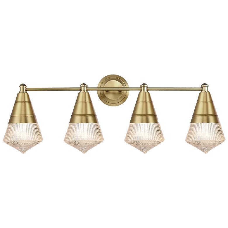 Image 1 Maxim Hargreaves 33 1/4" Wide Natural Aged Brass 4-Light Bath Vanity
