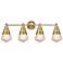 Maxim Hargreaves 33 1/4" Wide Natural Aged Brass 4-Light Bath Vanity