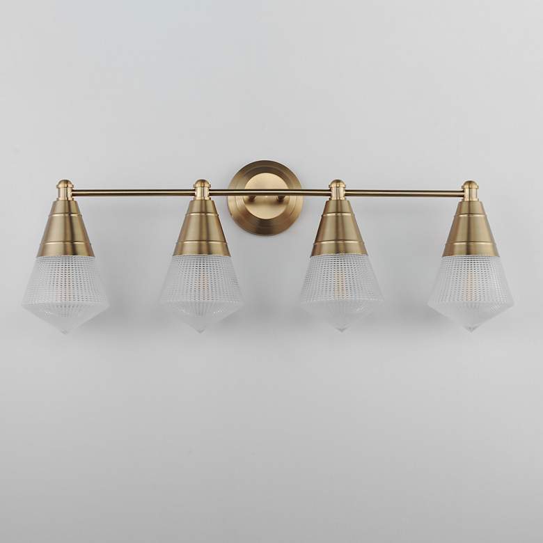 Image 2 Maxim Hargreaves 33 1/4" Wide Natural Aged Brass 4-Light Bath Vanity more views