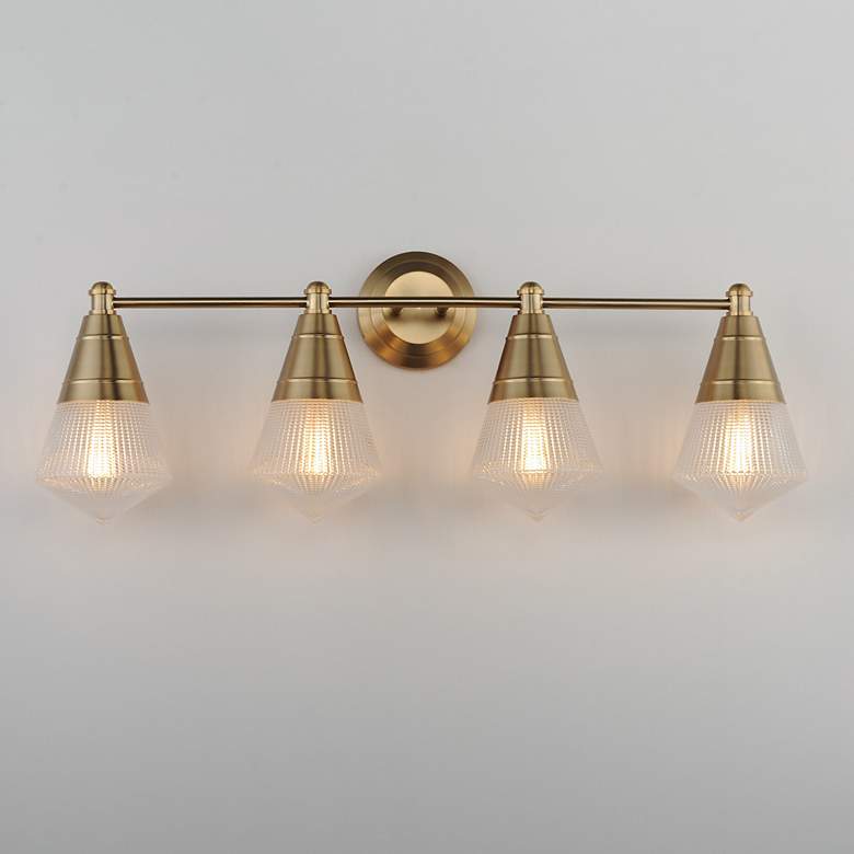 Image 3 Maxim Hargreaves 33 1/4" Wide Natural Aged Brass 4-Light Bath Vanity more views