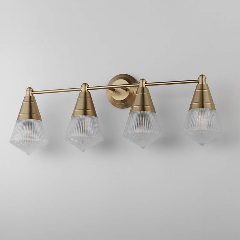Image 4 Maxim Hargreaves 33 1/4" Wide Natural Aged Brass 4-Light Bath Vanity more views
