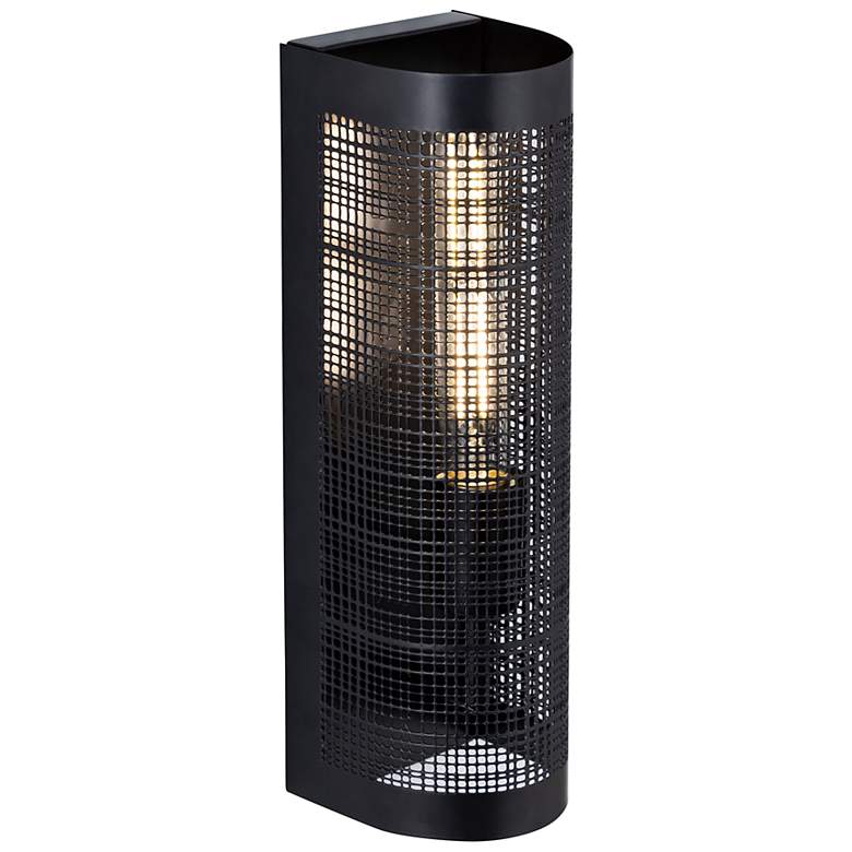 Image 1 Maxim Hatcher 13 1/2" High Black 1-Light Wall Sconce