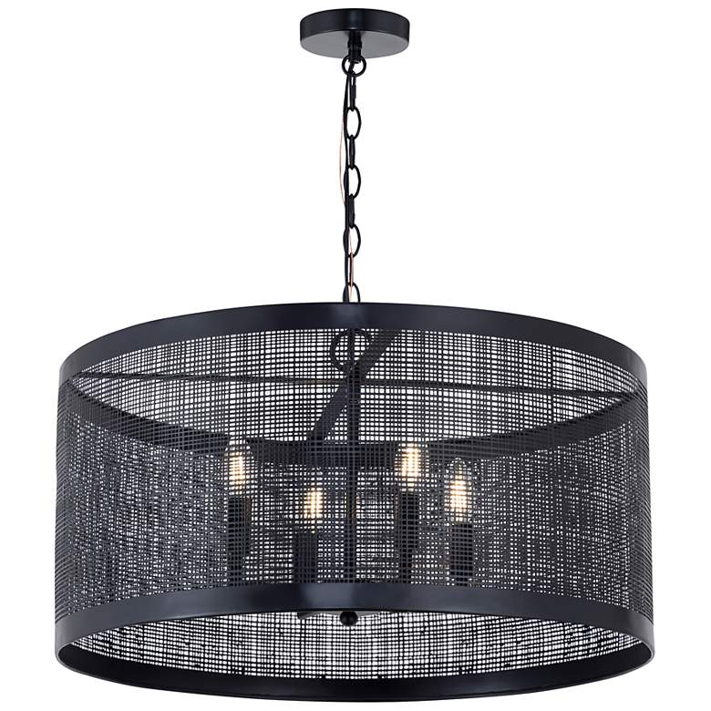 Image 1 Maxim Hatcher 24" Black 4-Light Pendant