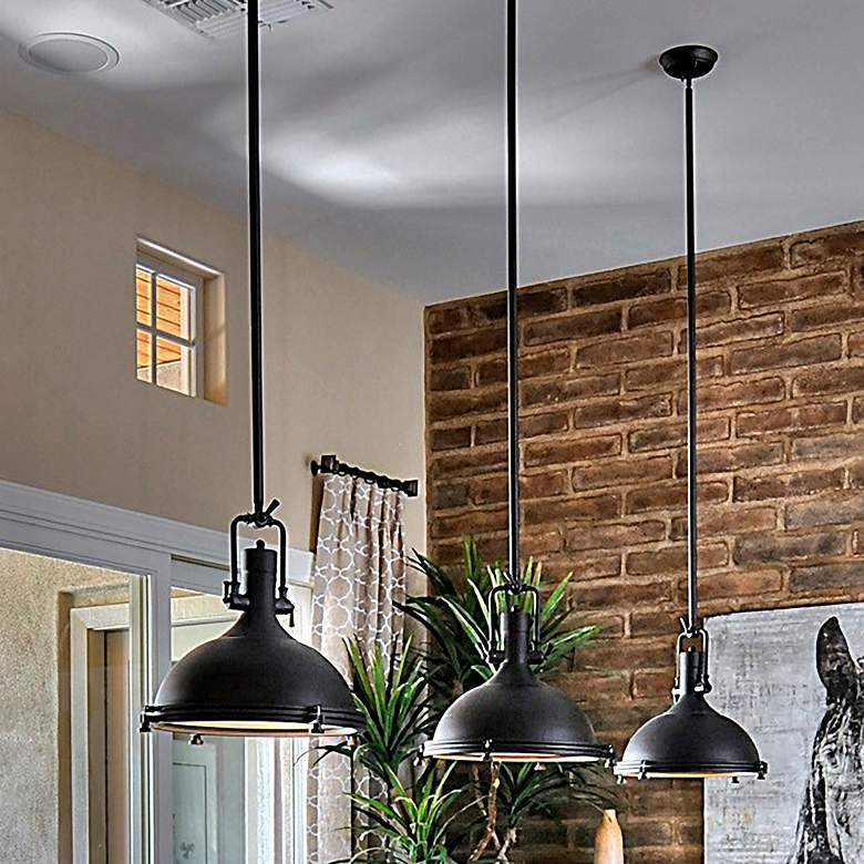 Image 1 Maxim Hi-Bay 17 3/4" Wide Bronze Dome Pendant Light