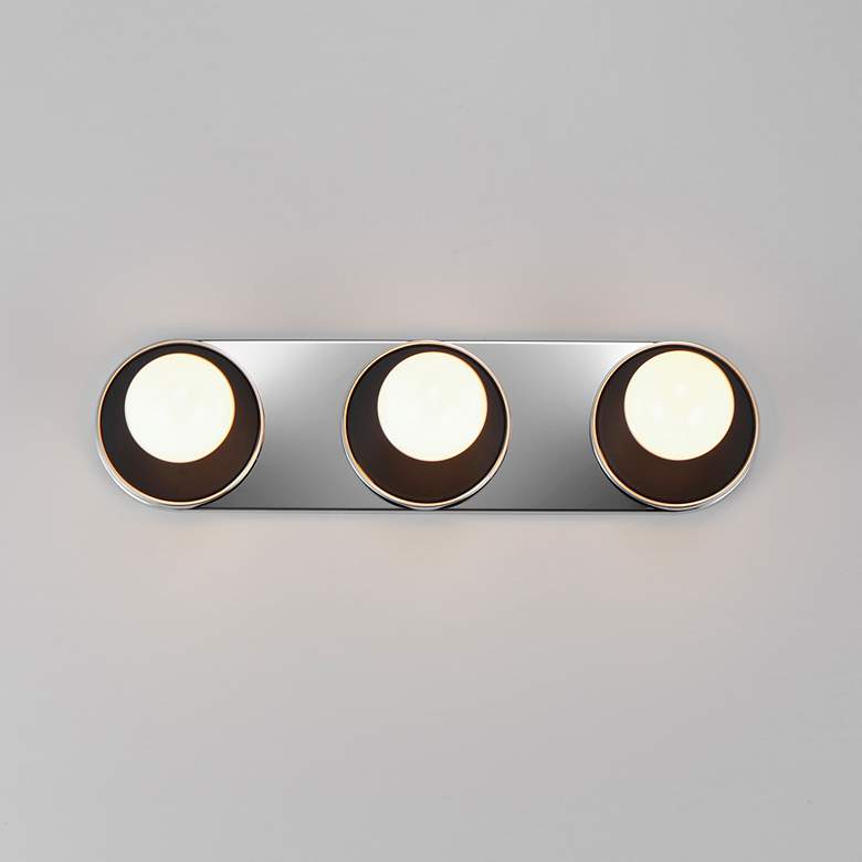 Image 3 Maxim Hollywood 20" Wide Black/Chrome 3-Light Sconce more views