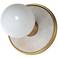 Maxim Hollywood 5" Wide Stone Aged Brass White Alabaster Wall Sconce