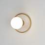 1_Maxim Hollywood 5" Wide Stone Aged Brass White Alabaster Wall Sconce