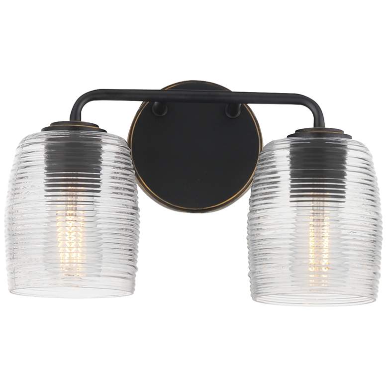 Image 1 Maxim Honey 14" Wide Kentucky Bronze 2-Light Sconce