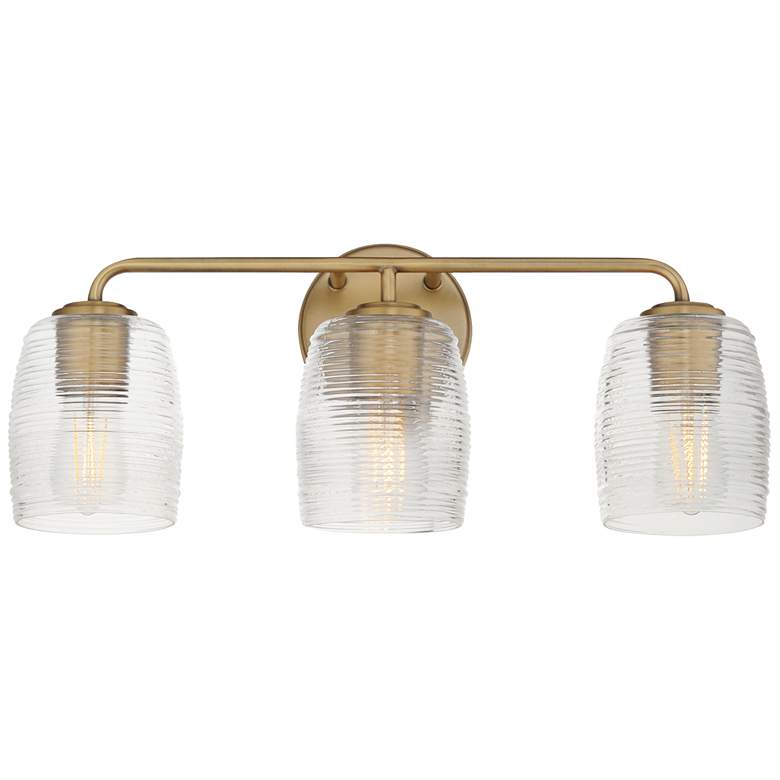 Image 1 Maxim Honey 22" Wide Natural Aged Brass 3-Light Bath Vanity
