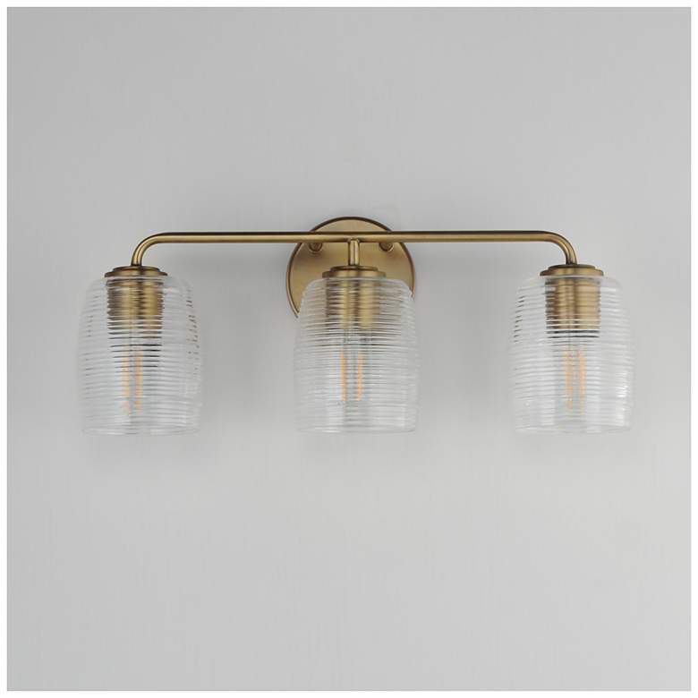 Image 2 Maxim Honey 22" Wide Natural Aged Brass 3-Light Bath Vanity more views