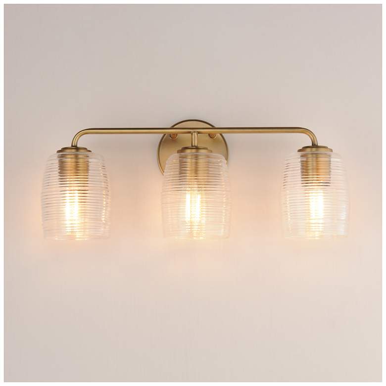 Image 3 Maxim Honey 22" Wide Natural Aged Brass 3-Light Bath Vanity more views