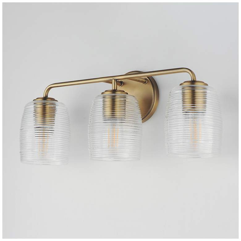 Image 4 Maxim Honey 22" Wide Natural Aged Brass 3-Light Bath Vanity more views