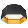 Maxim Honeycomb 16" Wide Black and Gold Modern LED Ceiling Light