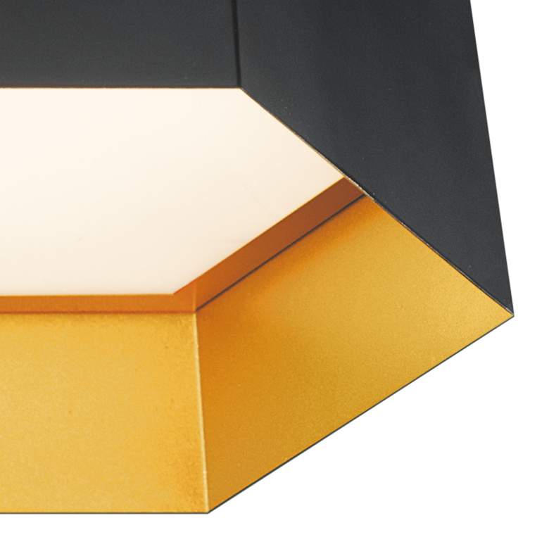 Image 2 Maxim Honeycomb 16 inch Wide Black and Gold Modern LED Ceiling Light more views