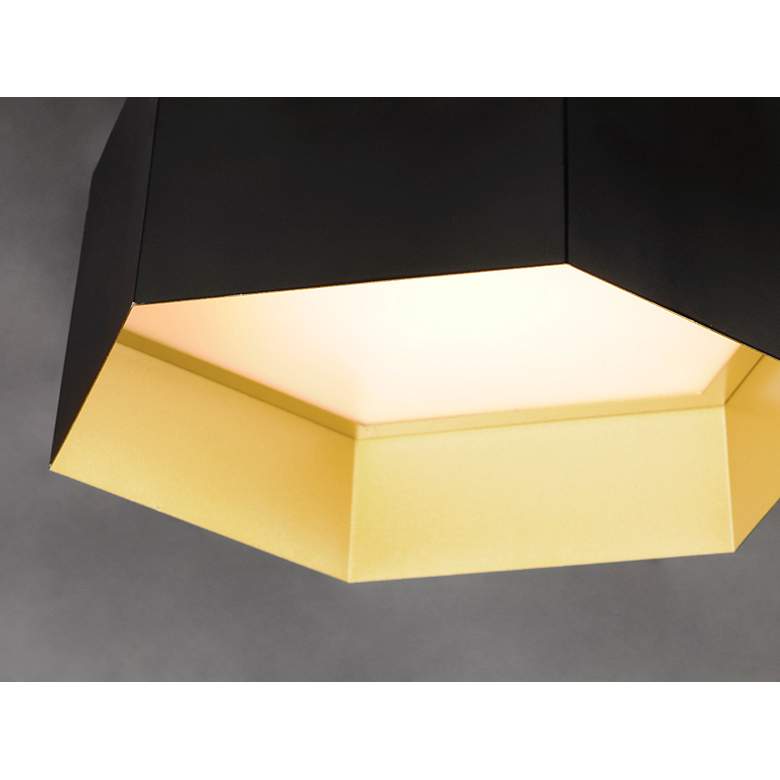 Image 4 Maxim Honeycomb 16" Wide Black and Gold Modern LED Ceiling Light more views