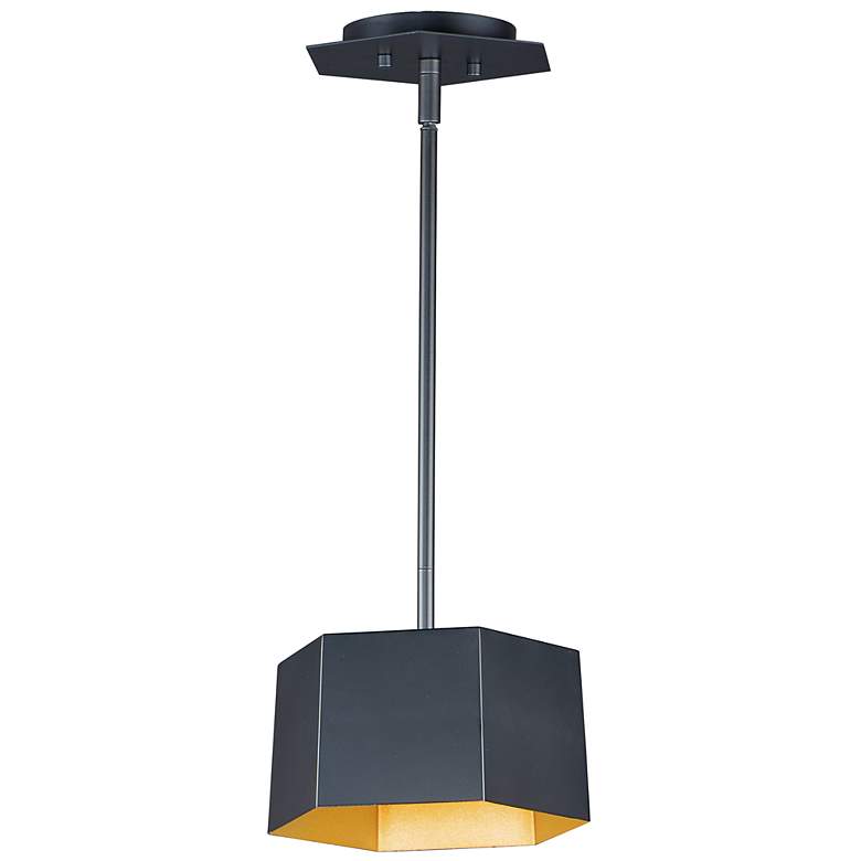 Image 2 Maxim Honeycomb 9" Wide Black Gold LED Geometric Mini-Pendant Light
