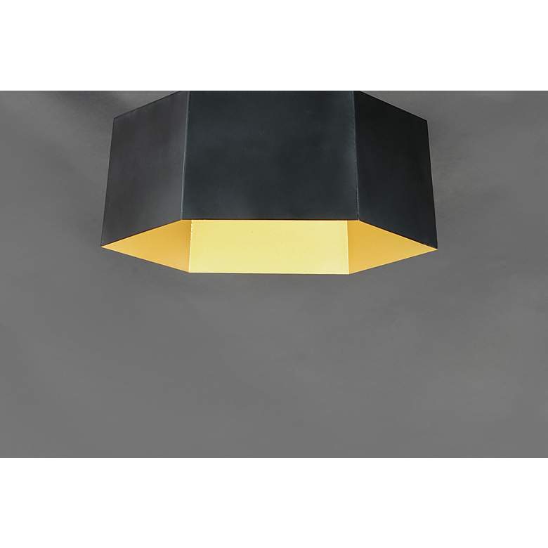 Image 4 Maxim Honeycomb 9" Wide Black Gold LED Geometric Mini-Pendant Light more views