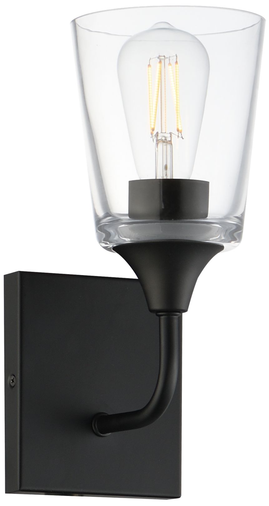 Image 2 Maxim Hudson 11" High Clear/Black 1-Light Sconce
