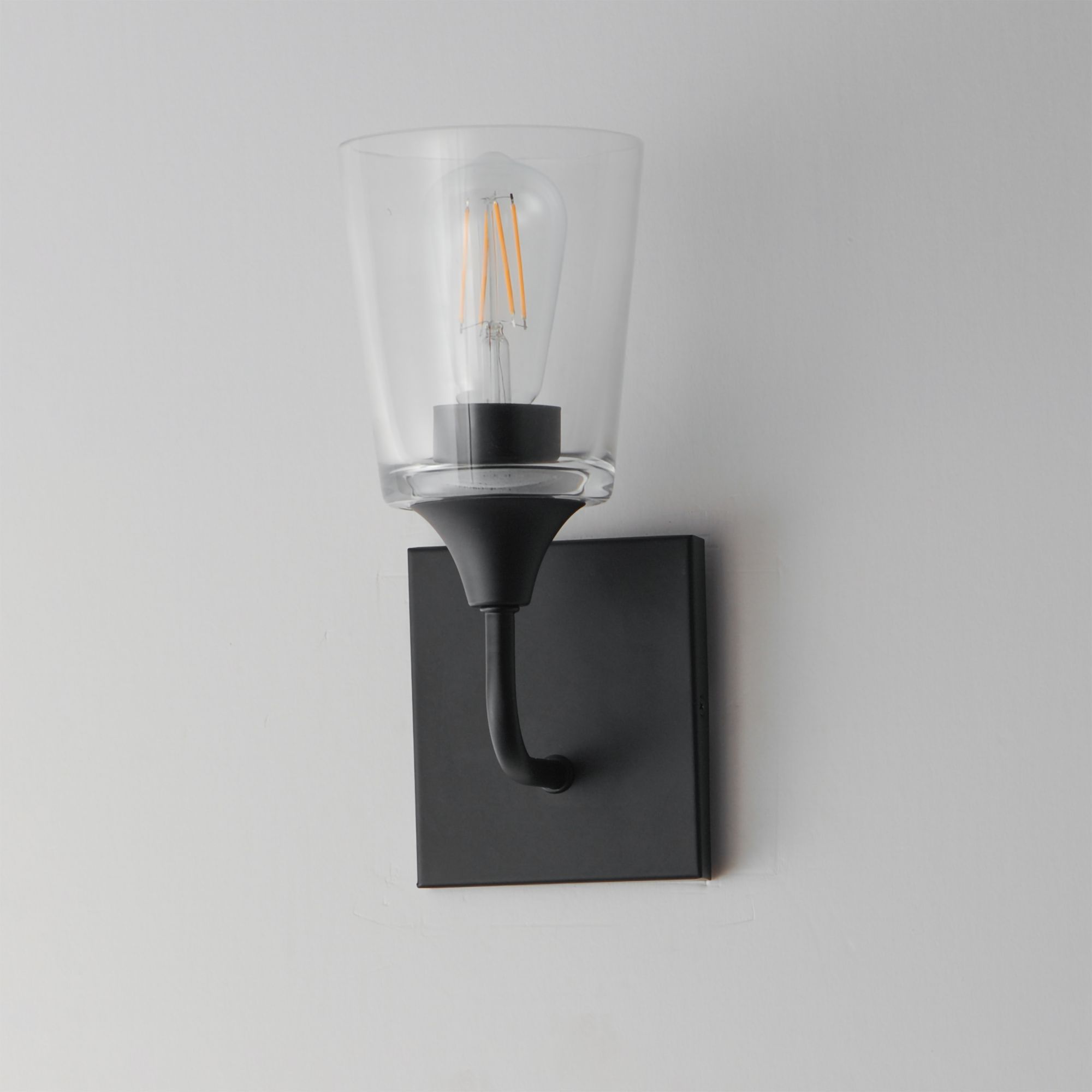Image 4 Maxim Hudson 11" High Clear/Black 1-Light Sconce more views