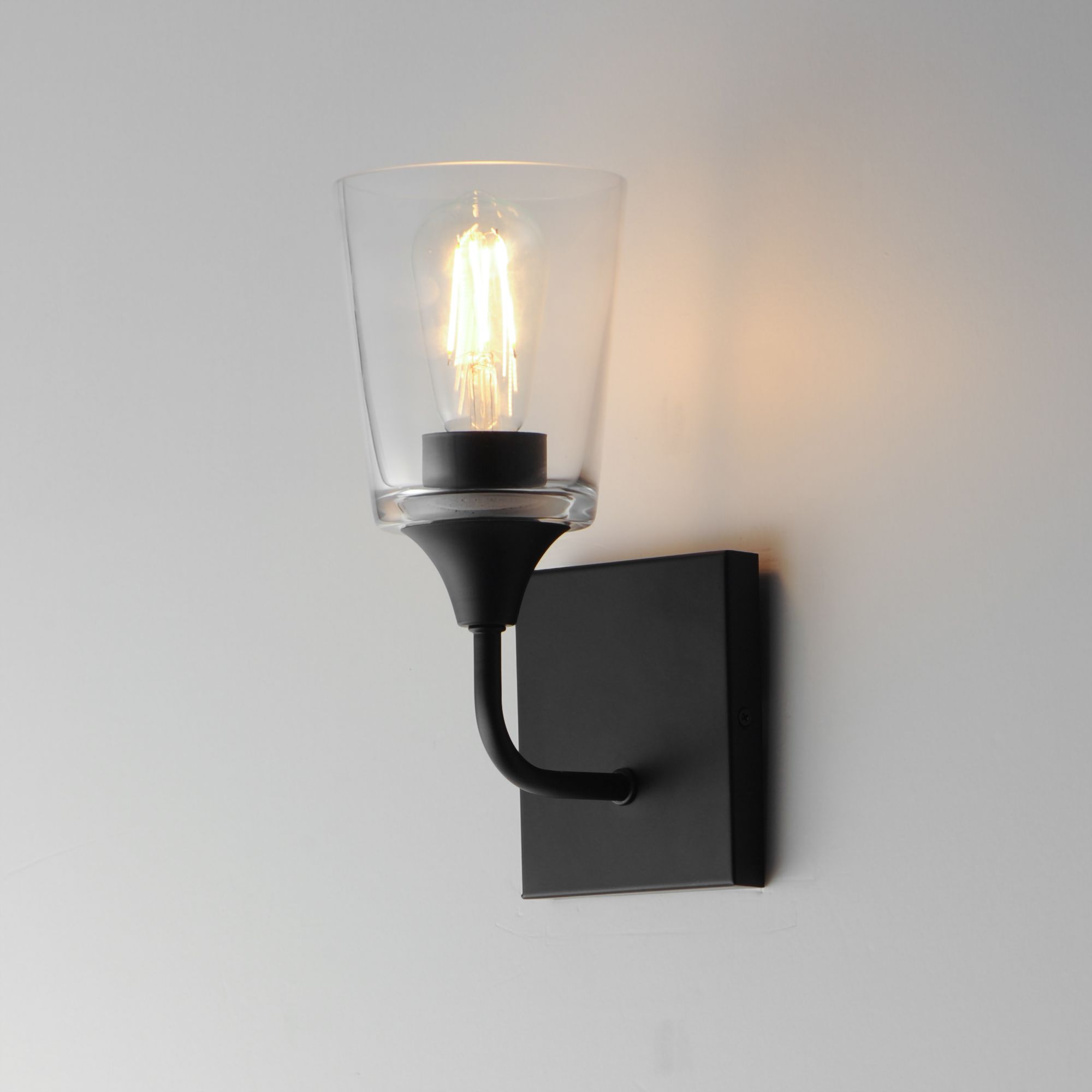 Image 5 Maxim Hudson 11" High Clear/Black 1-Light Sconce more views