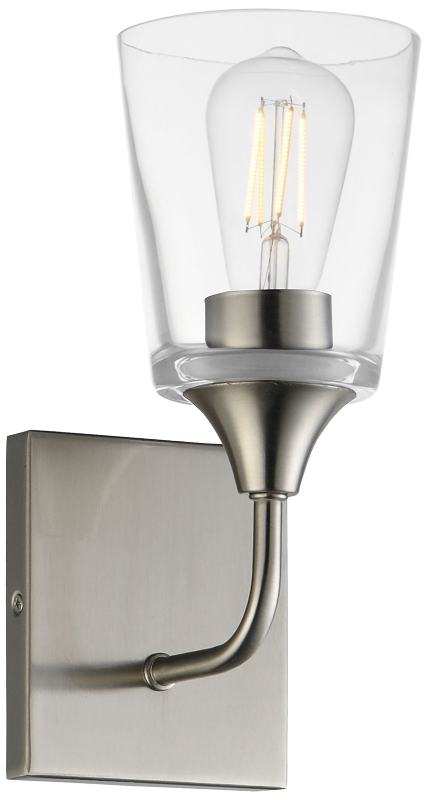 Image 2 Maxim Hudson 11" High Clear/Satin Nickel 1-Light Sconce