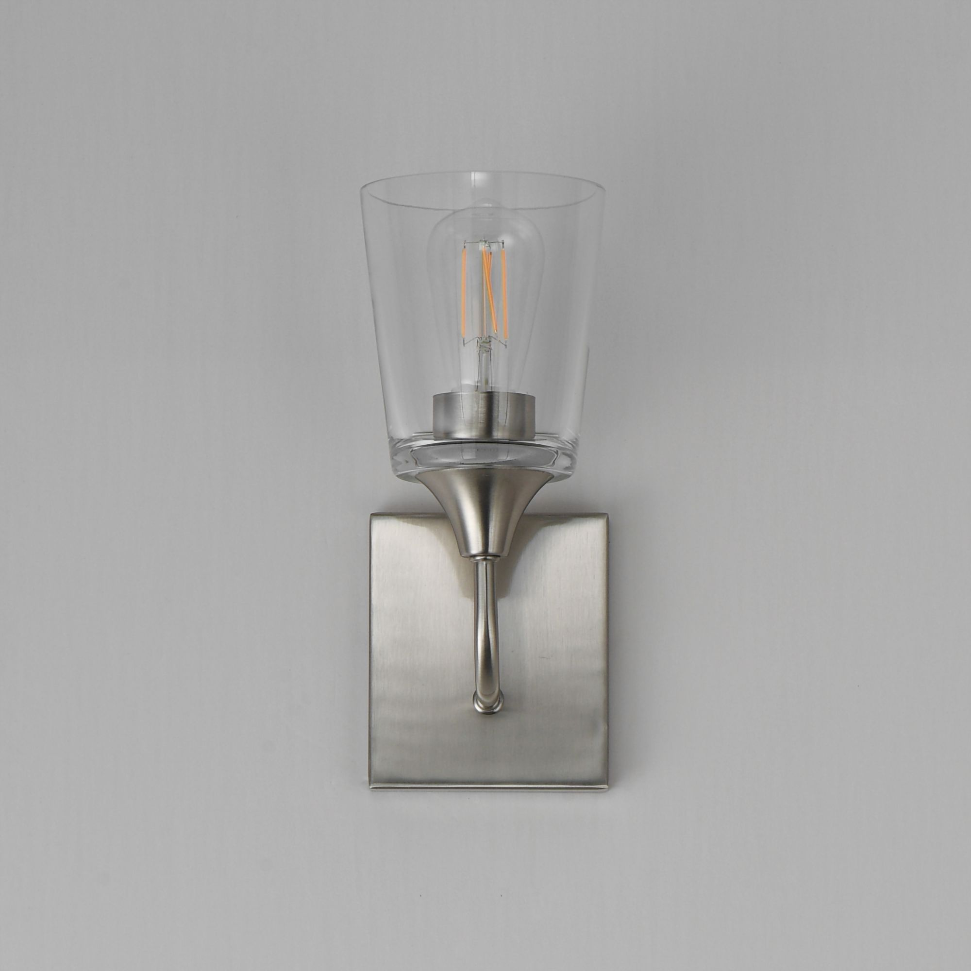 Image 3 Maxim Hudson 11" High Clear/Satin Nickel 1-Light Sconce more views