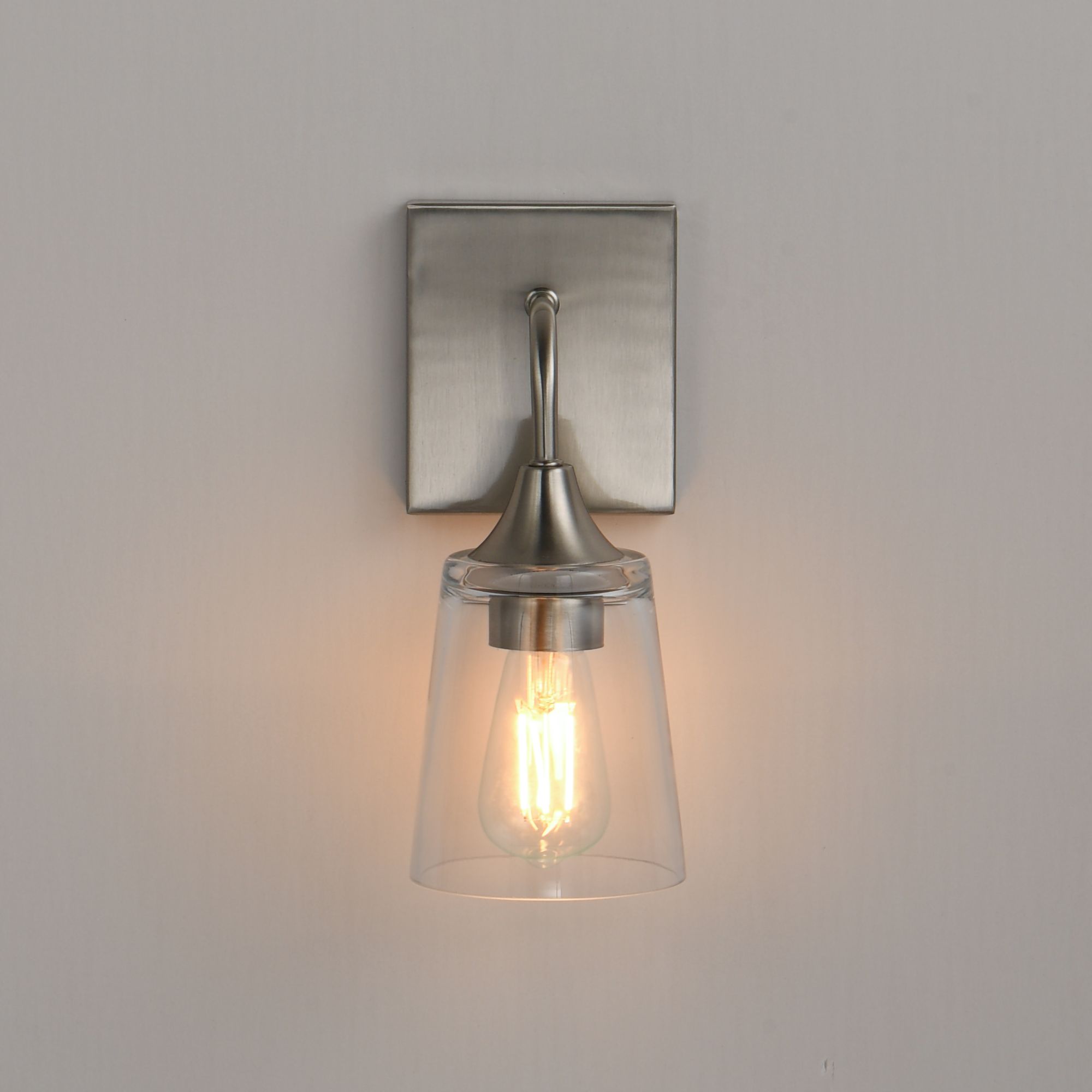 Image 4 Maxim Hudson 11" High Clear/Satin Nickel 1-Light Sconce more views
