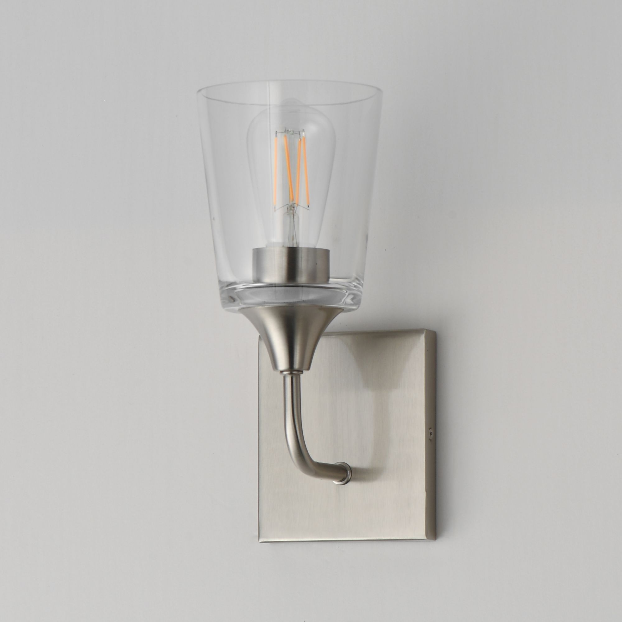 Image 5 Maxim Hudson 11" High Clear/Satin Nickel 1-Light Sconce more views
