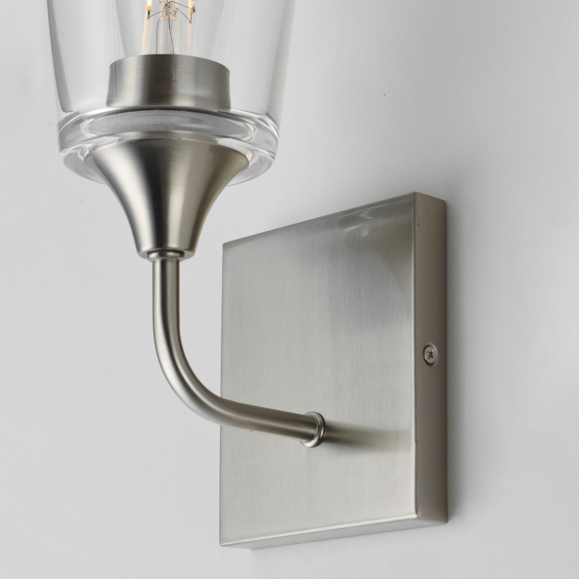 Image 6 Maxim Hudson 11" High Clear/Satin Nickel 1-Light Sconce more views