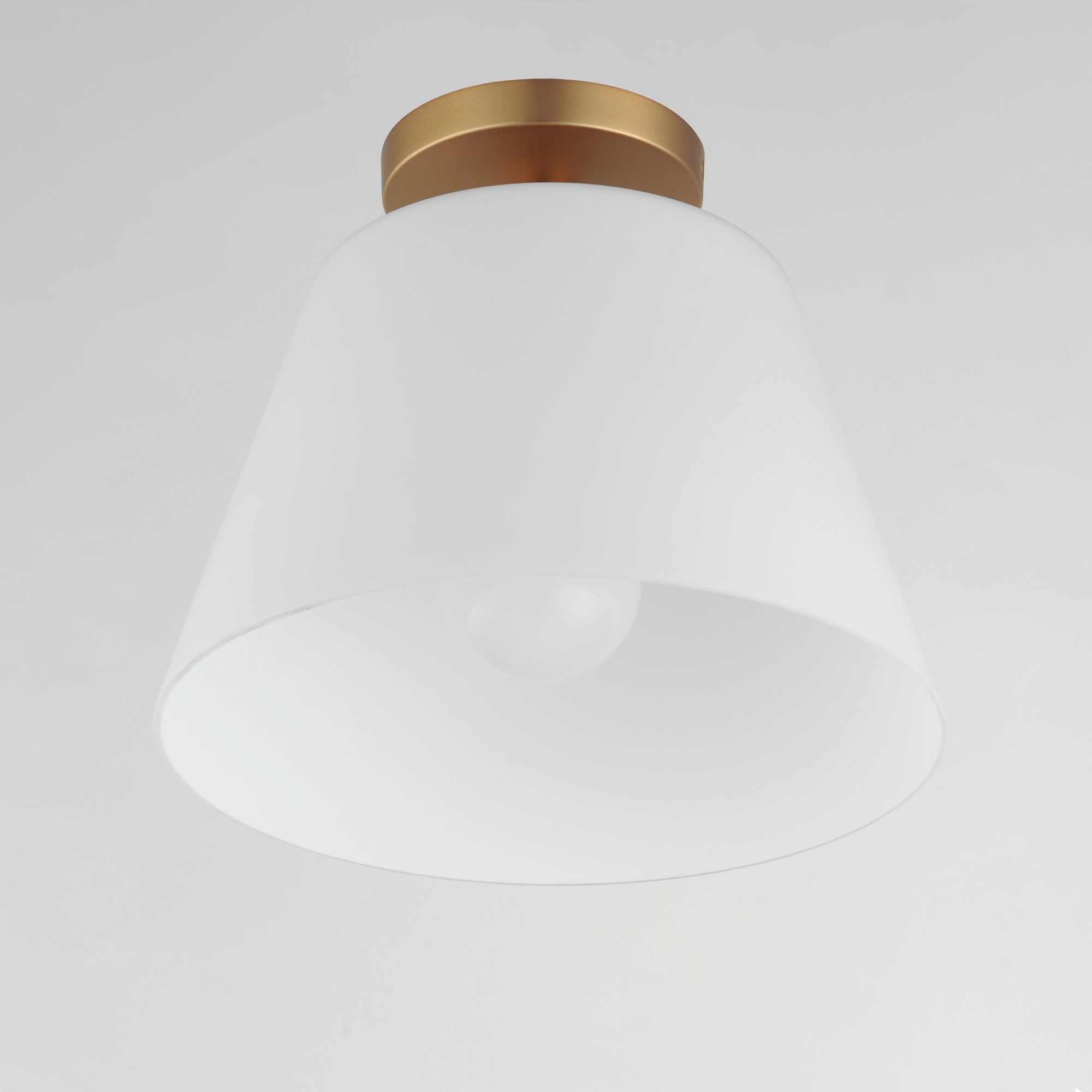 Image 6 Maxim Hudson 12" White/Natural Aged Brass 1-Light Semi-Flush Mount/Pendant more views