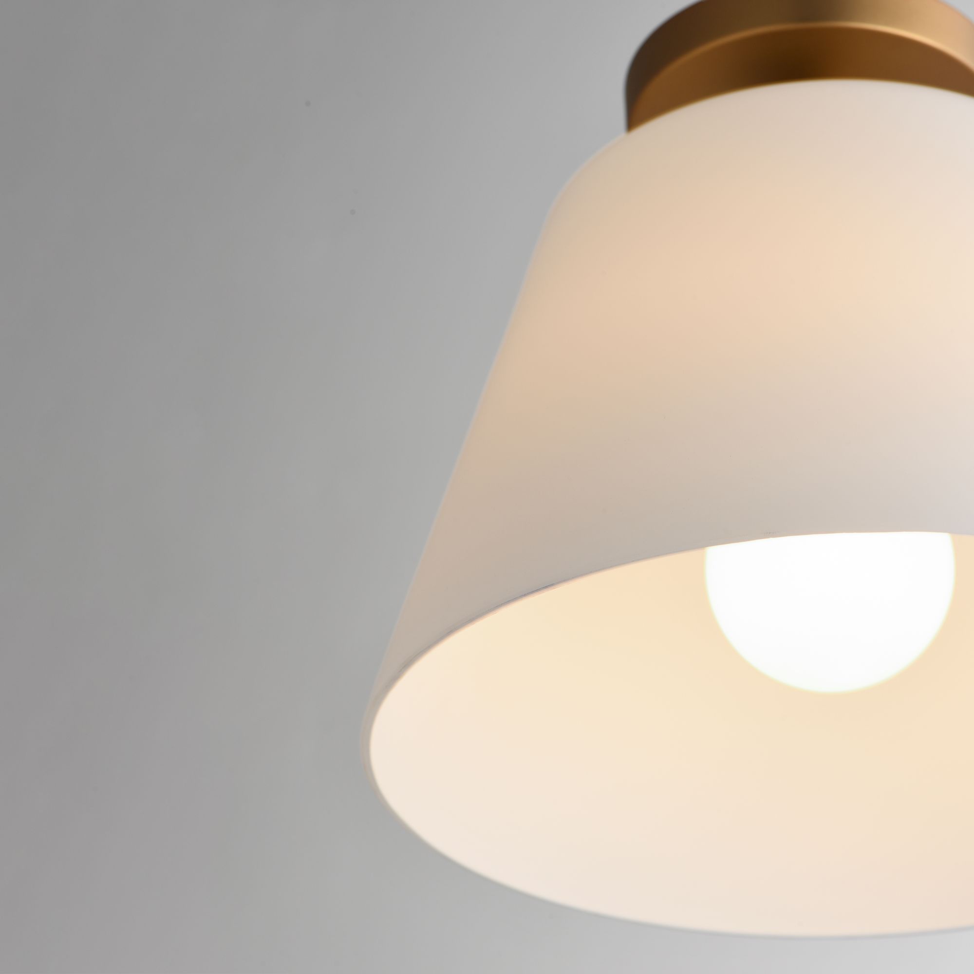 Image 7 Maxim Hudson 12" White/Natural Aged Brass 1-Light Semi-Flush Mount/Pendant more views