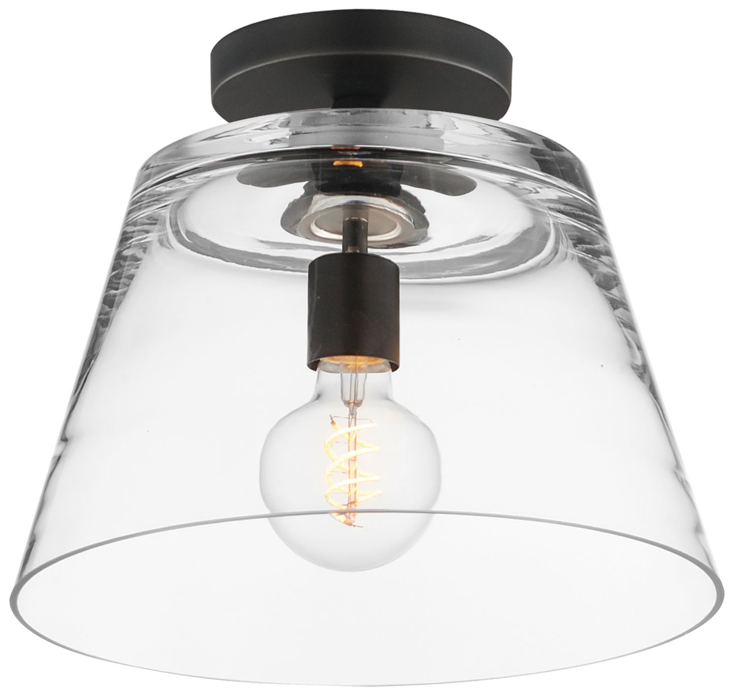 Image 2 Maxim Hudson 12" Wide Clear/Black 1-Light Semi-Flush Mount/Pendant