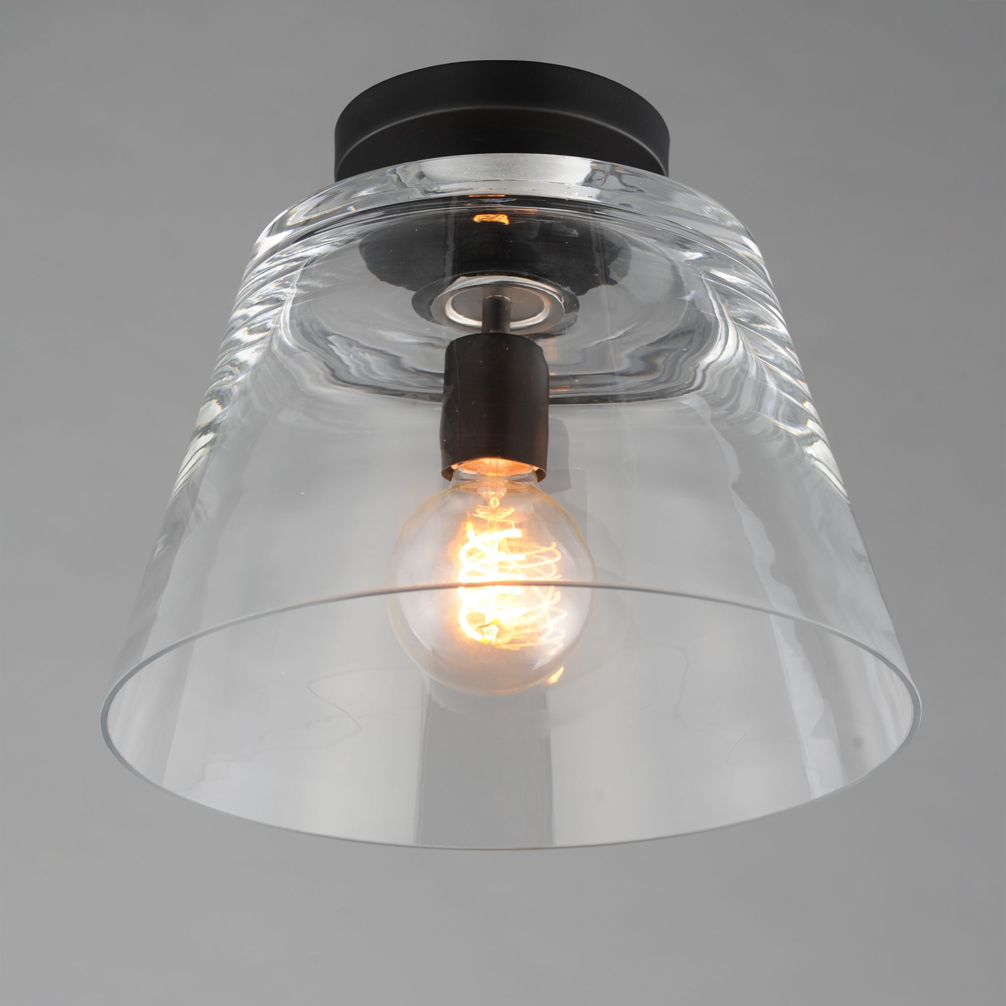 Image 4 Maxim Hudson 12" Wide Clear/Black 1-Light Semi-Flush Mount/Pendant more views