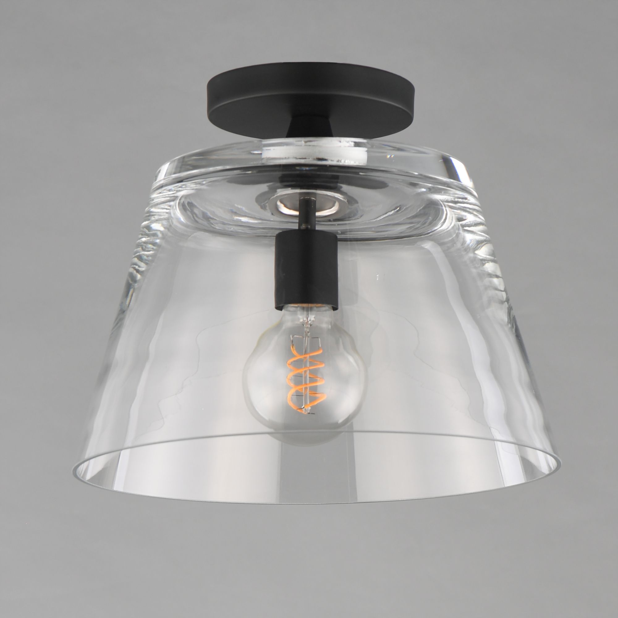 Image 5 Maxim Hudson 12" Wide Clear/Black 1-Light Semi-Flush Mount/Pendant more views