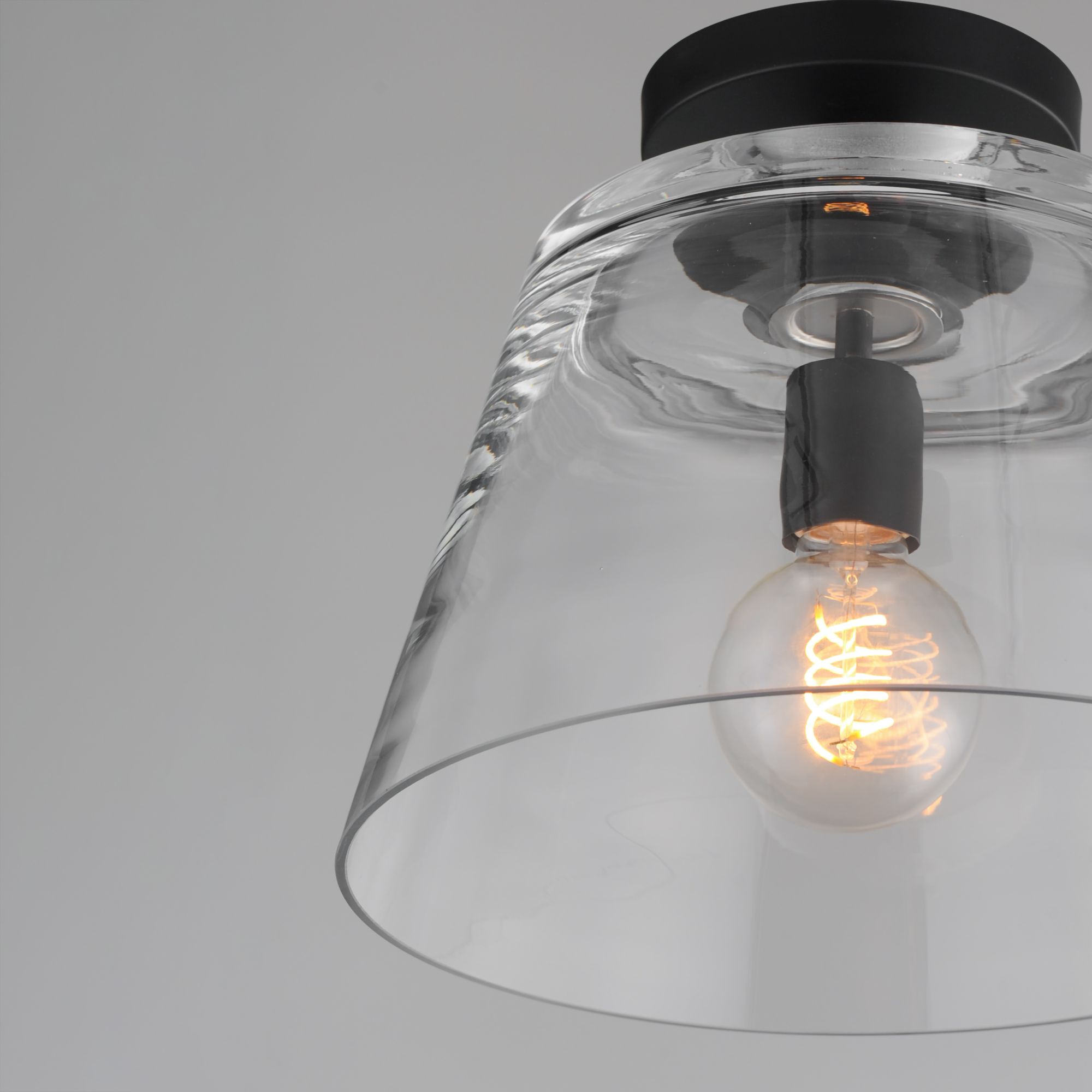 Image 6 Maxim Hudson 12" Wide Clear/Black 1-Light Semi-Flush Mount/Pendant more views