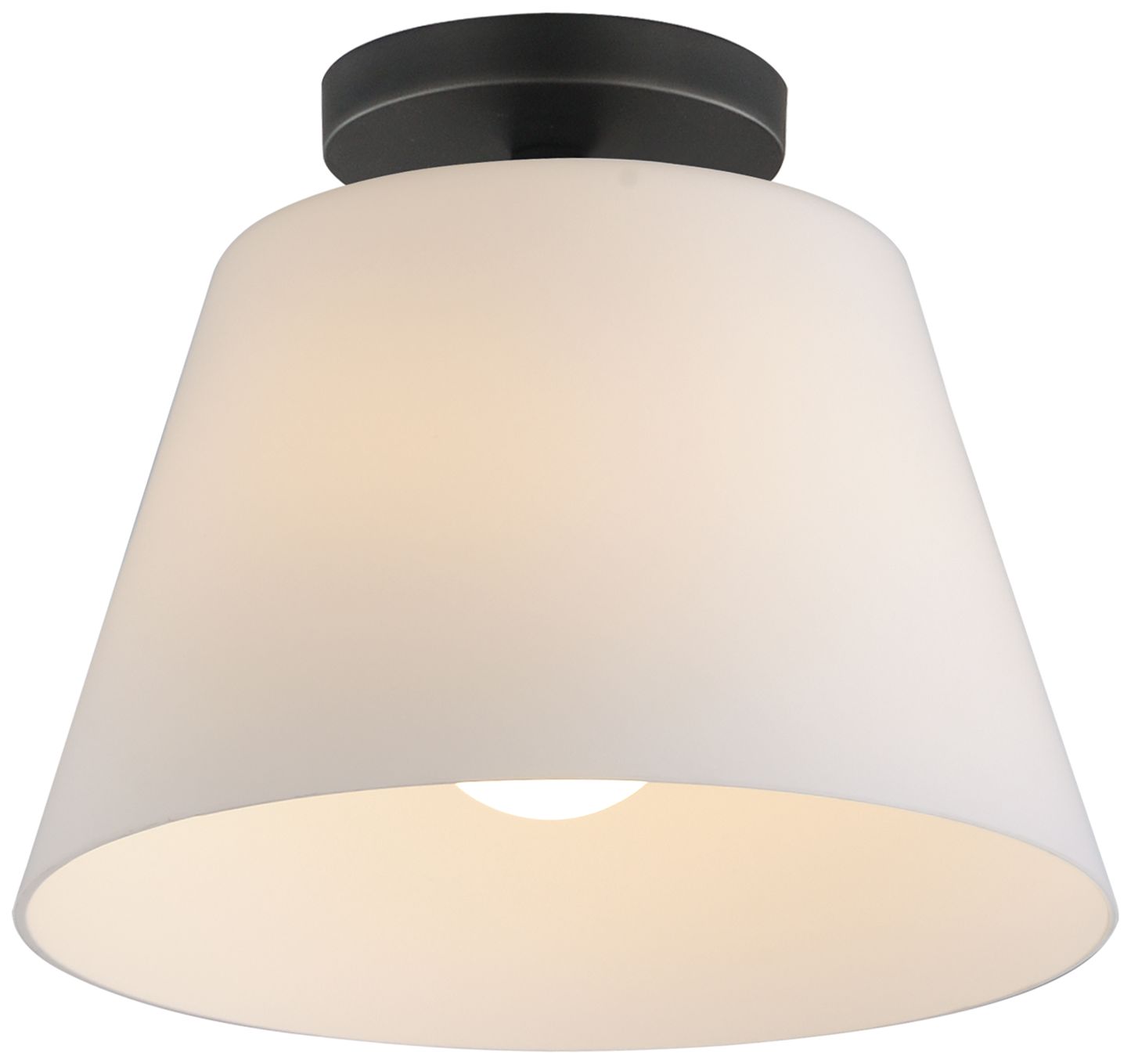 Maxim Hudson 12" Wide White/Black 1-Light Semi-Flush Mount/Pendant