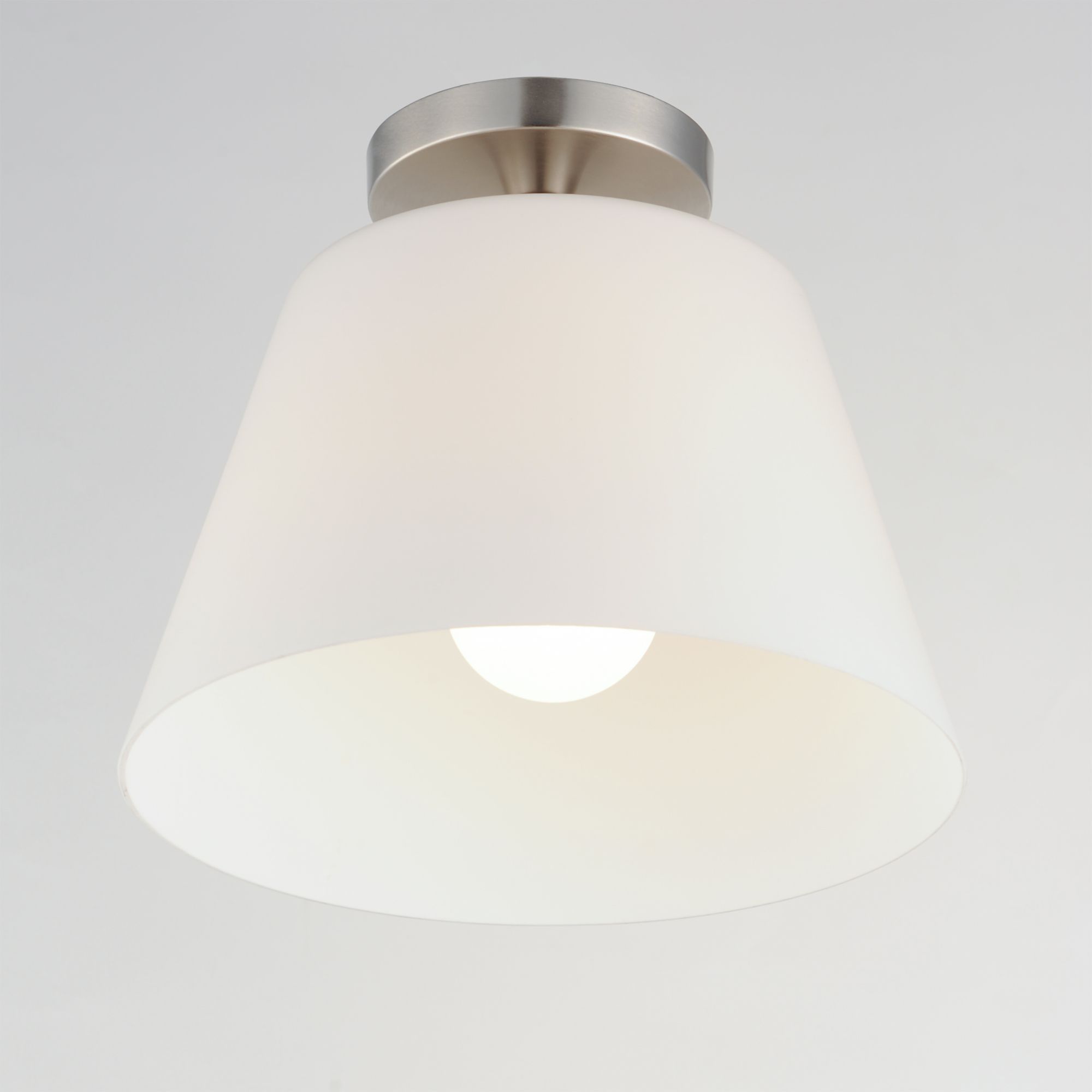 Image 5 Maxim Hudson 12" Wide White/Satin Nickel 1-Light Semi-Flush Mount/Pendant more views
