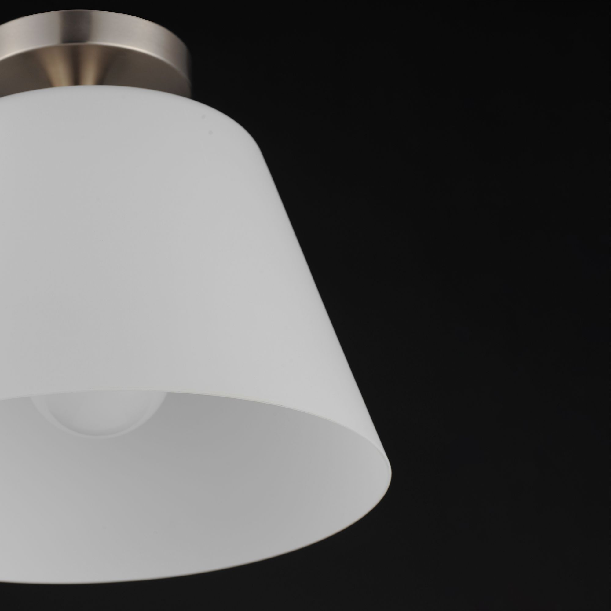 Image 6 Maxim Hudson 12" Wide White/Satin Nickel 1-Light Semi-Flush Mount/Pendant more views