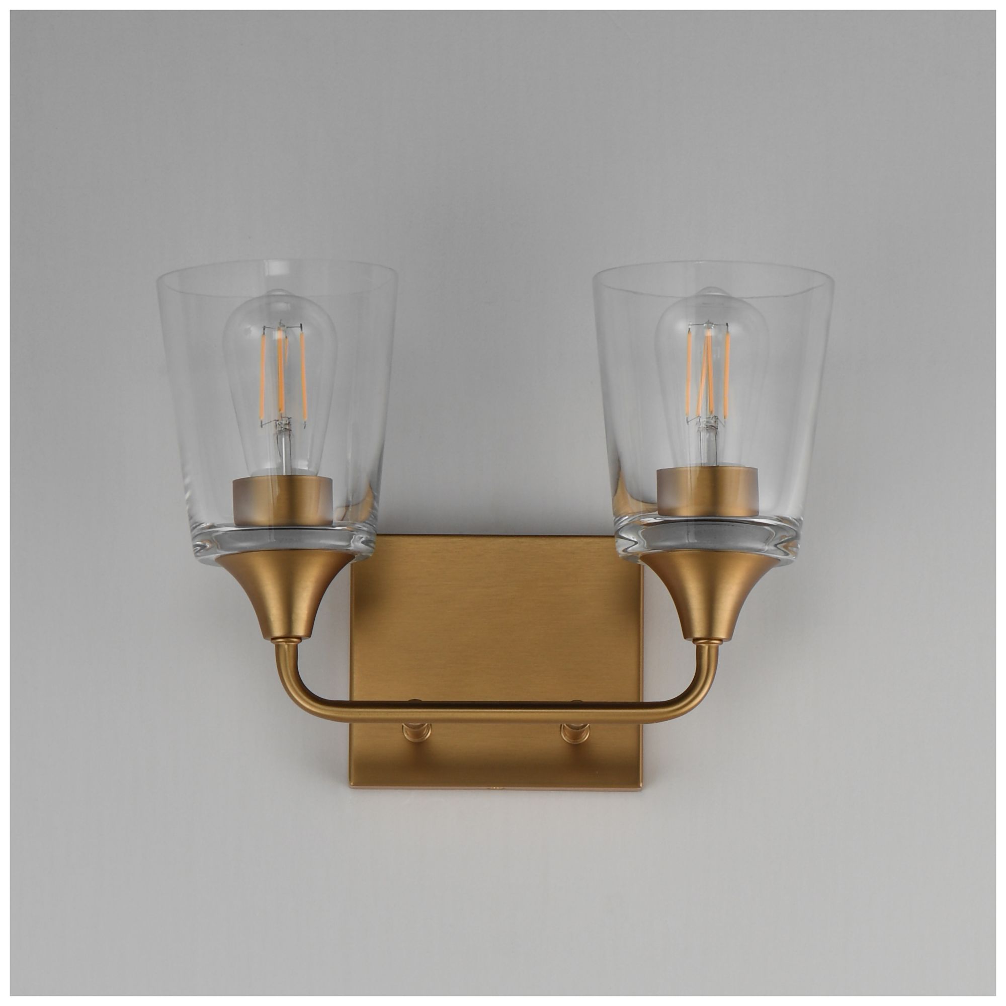 Image 3 Maxim Hudson 13" Wide Clear/Natural Aged Brass 2-Light Bath Vanity more views