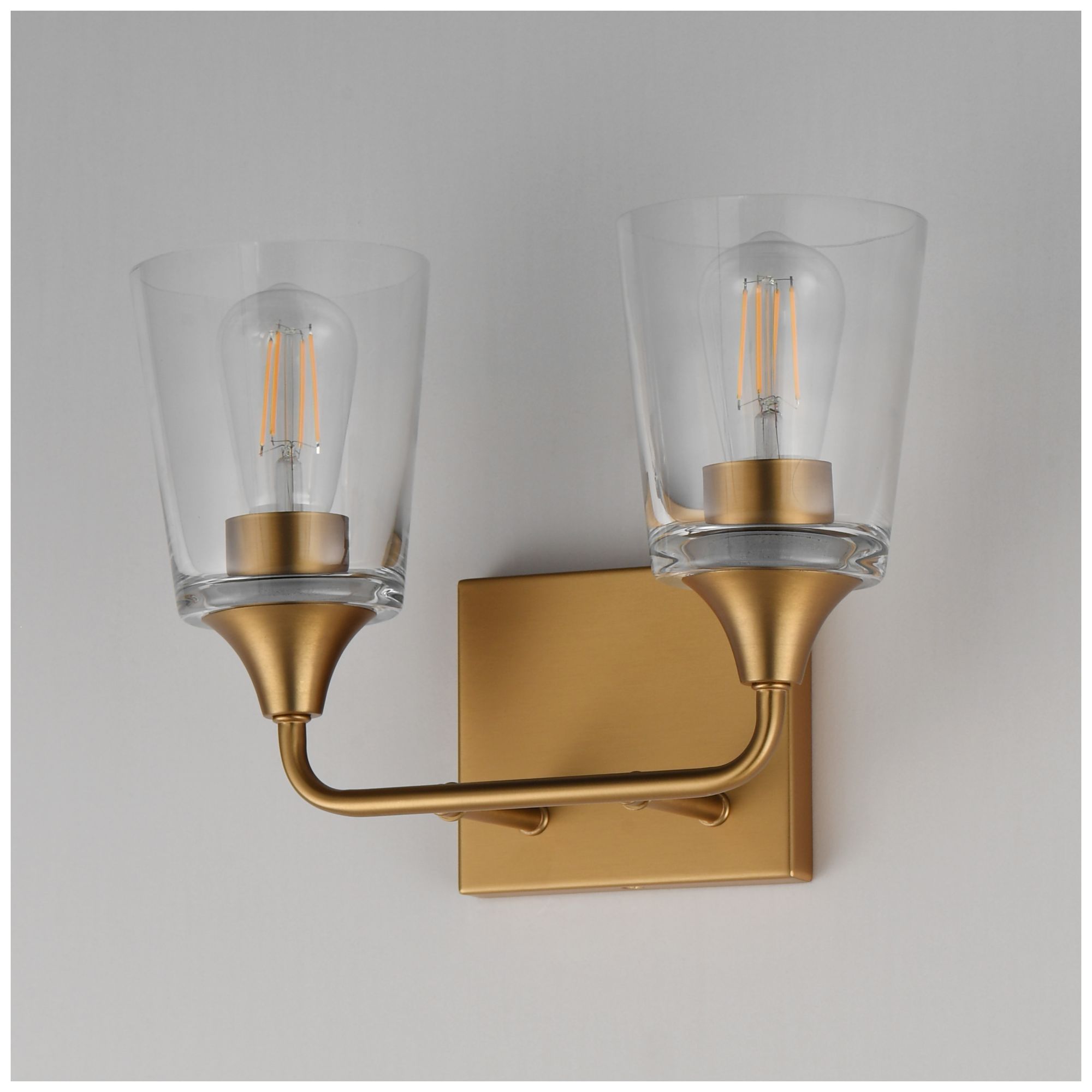 Image 4 Maxim Hudson 13" Wide Clear/Natural Aged Brass 2-Light Bath Vanity more views