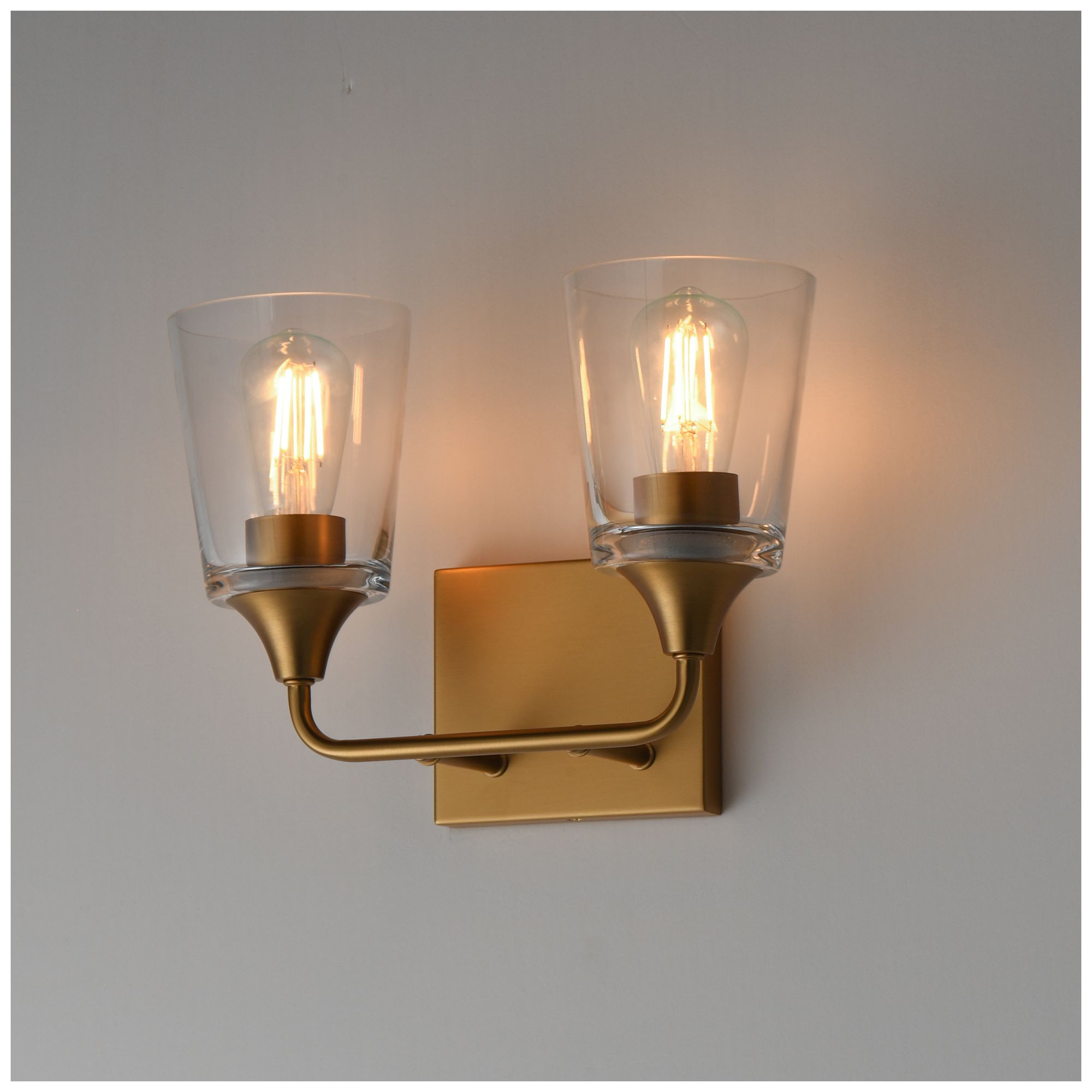Image 5 Maxim Hudson 13" Wide Clear/Natural Aged Brass 2-Light Bath Vanity more views