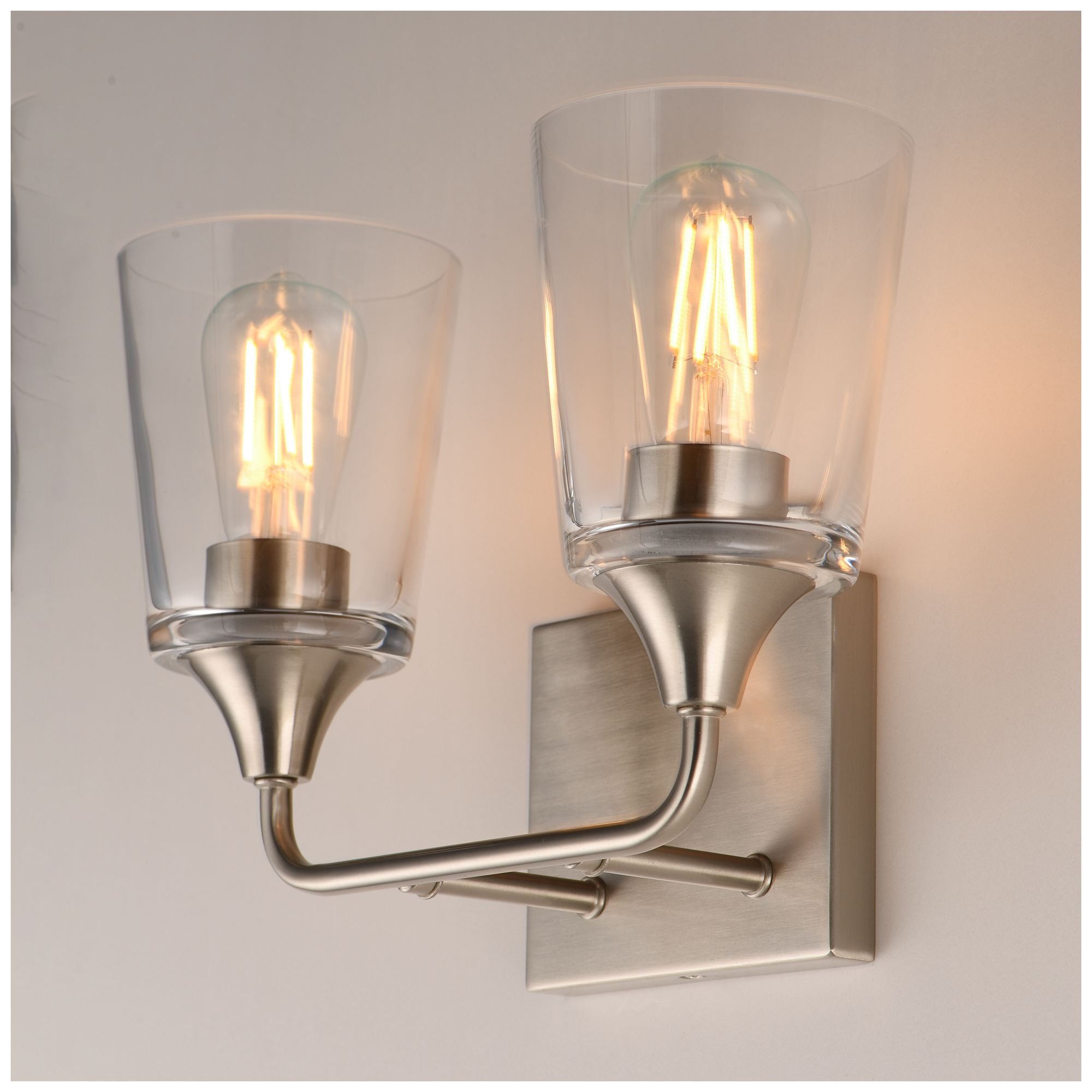 Image 4 Maxim Hudson 13" Wide Clear/Satin Nickel 2-Light Bath Vanity more views